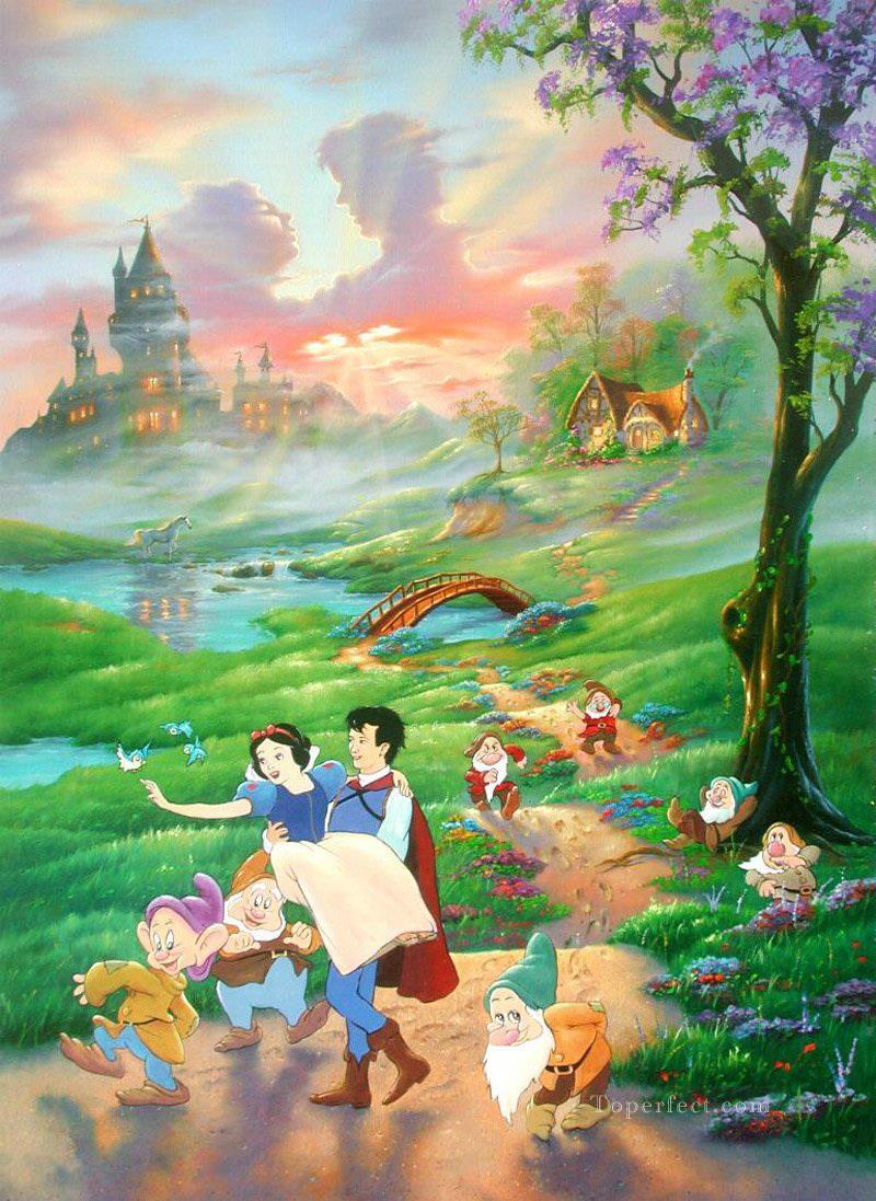 snow white and prince cartoon for kids Oil Paintings
